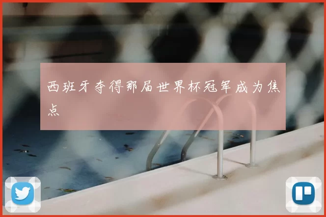 西班牙夺得那届世界杯冠军成为焦点